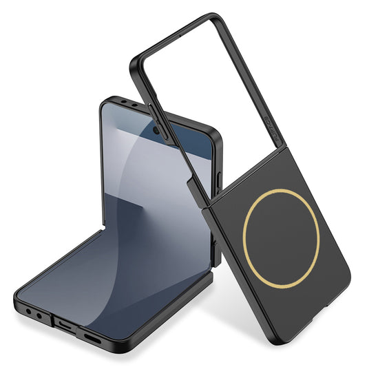 Galaxy Z Flip 7 Case Wireless Charging Zore Kıpta M-safe Cover Black