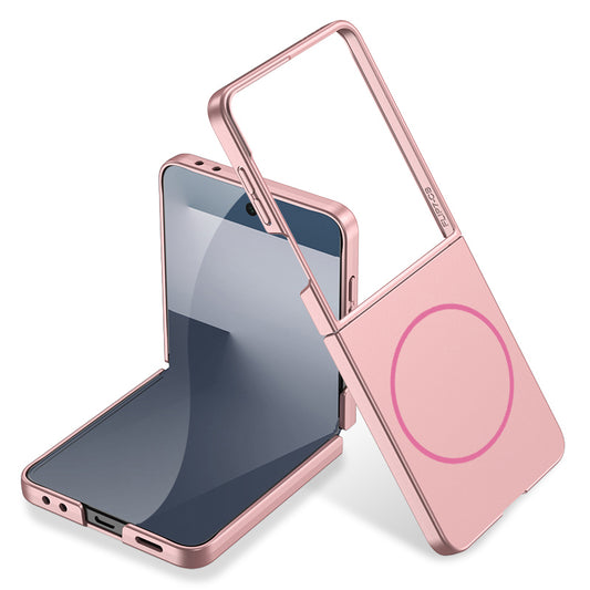 Galaxy Z Flip 7 Case Wireless Charging Zore Kıpta M-safe Cover Pink