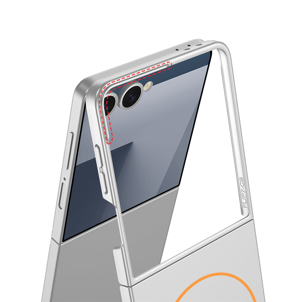 Galaxy Z Flip 7 Case Wireless Charging Zore Kıpta M-safe Cover Lilac