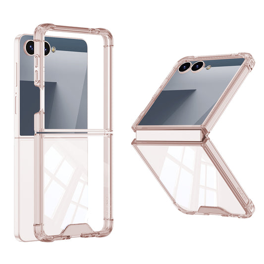 Galaxy Z Flip 7 Case Zore Full Glass Case Cover Pink