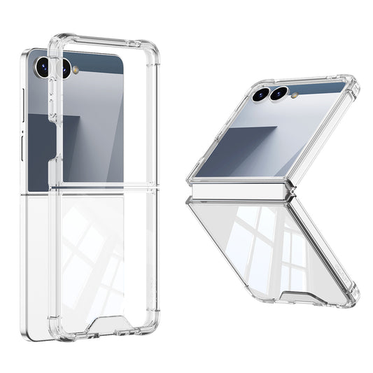 Galaxy Z Flip 7 Case Zore Full Glass Case Transparent