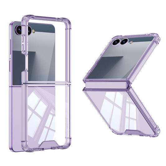 Galaxy Z Flip 7 Case Zore Full Glass Case Purple