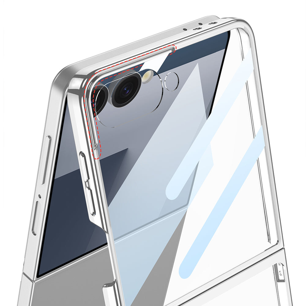 Galaxy Z Flip 7 M-safe Şarj Özellikli Zore Kıpta KPT-02 Standlı Kapak Siyah