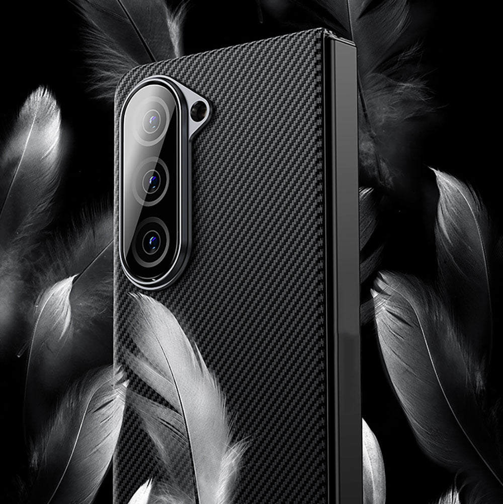 Galaxy Z Fold 5 Benks Combo Triple Accessory Set (600D Kevlar Cover + Corning Screen Protector + Camera Lens Protector) Black 