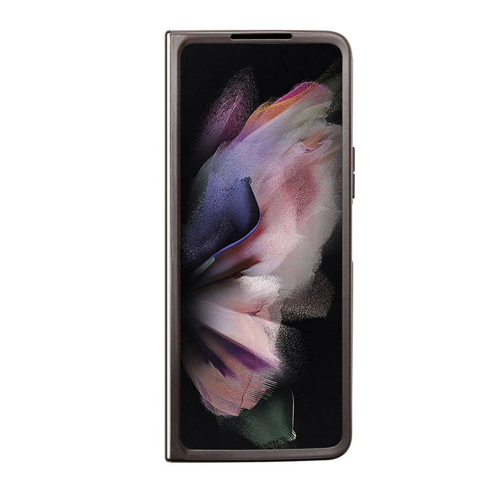 Galaxy Z Fold 5 Case Guess Original Licensed PU Leather Stone Triangle Logo 4G Patterned Strass Cover Black