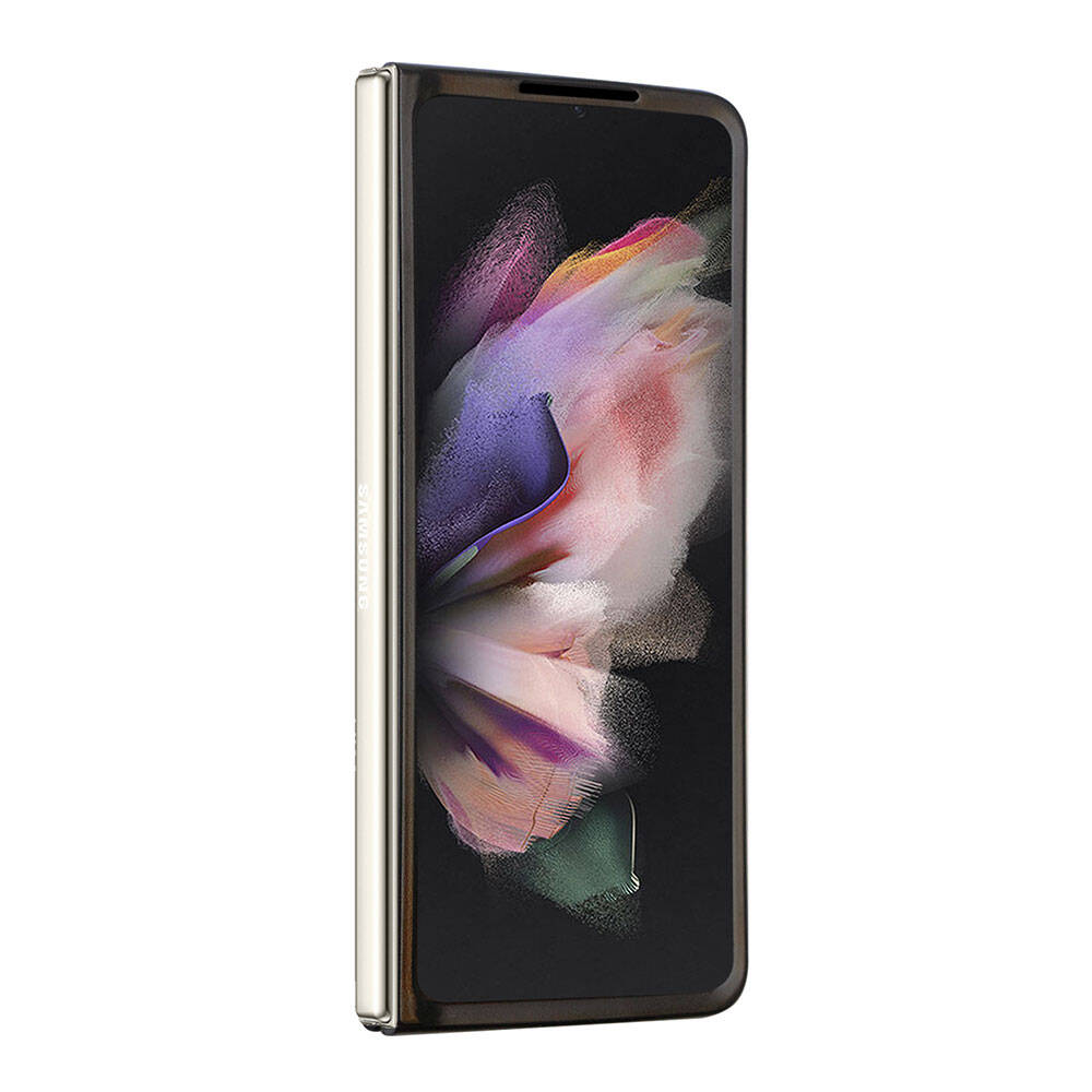 Galaxy Z Fold 5 Case Guess Original Licensed PU Leather Stone Triangle Logo 4G Patterned Strass Cover Pink