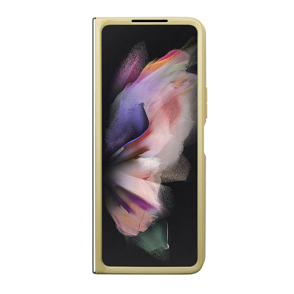 Galaxy Z Fold 5 Case Guess Original Licensed Glitter Script Cover Gold with Text Logo