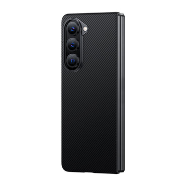 Galaxy Z Fold 5 Case Carbon Fiber Benks Essential 600D Kevlar Cover Black with M-safe Feature 
