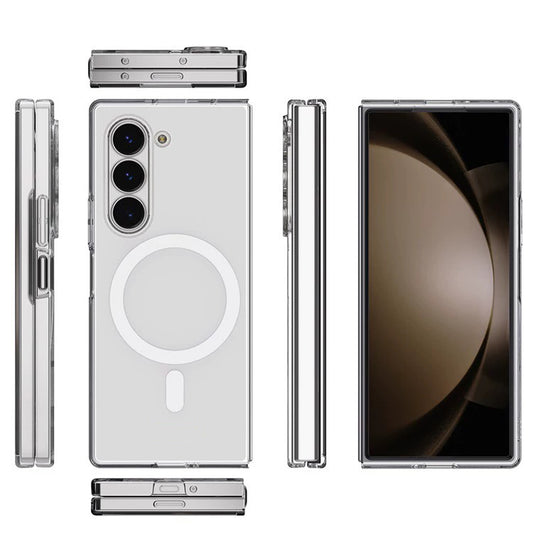 Galaxy Z Fold 6 Case Camera Protection M-safe Hard PC Zore Porto Cover Transparent 
