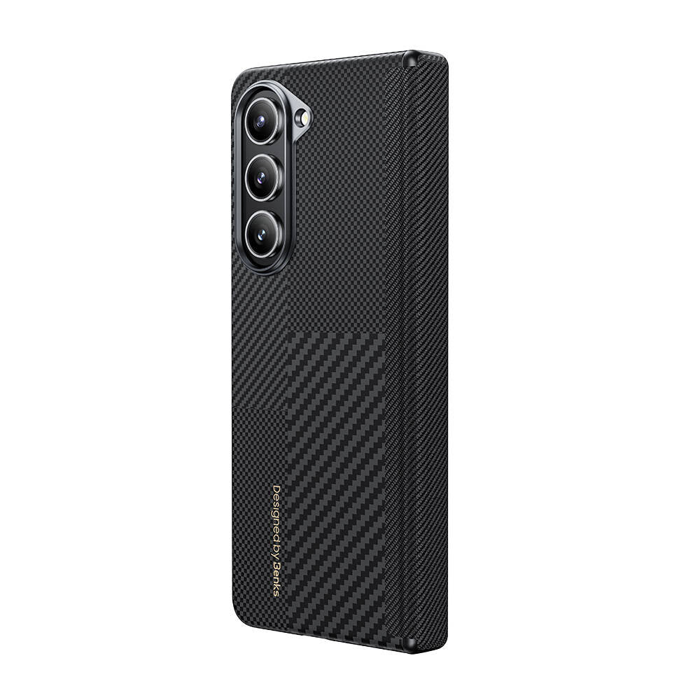 Galaxy Z Fold 6 Carbon Fiber Case Benks Montage ArmorAir Kevlar Cover Black
