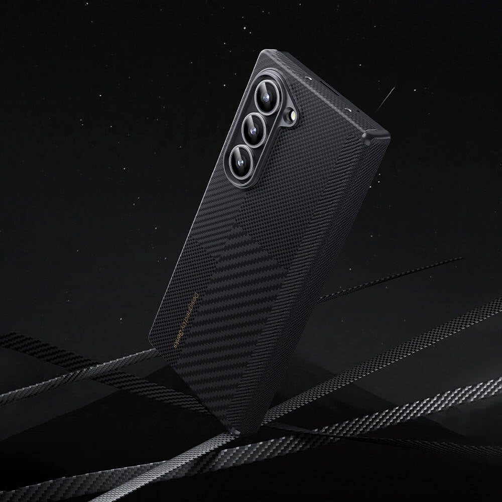Galaxy Z Fold 6 Carbon Fiber Case Benks Montage ArmorAir Kevlar Cover Black