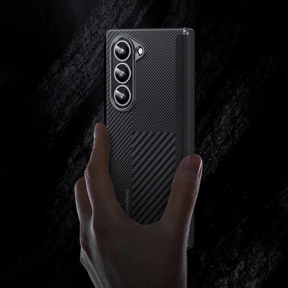 Galaxy Z Fold 6 Carbon Fiber Case Benks Montage ArmorAir Kevlar Cover Black