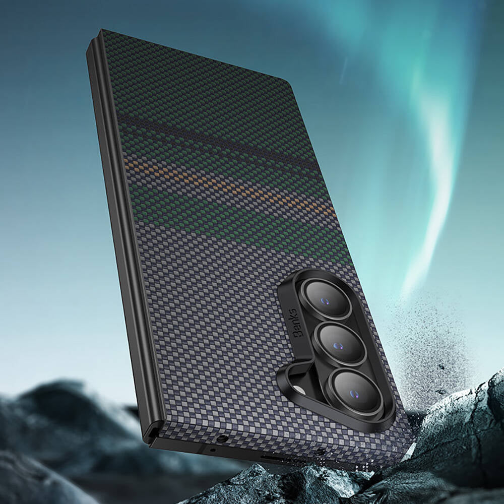 Galaxy Z Fold 6 Case Carbon Fiber Design Benks Aurora ArmorAir Kevlar Cover Black
