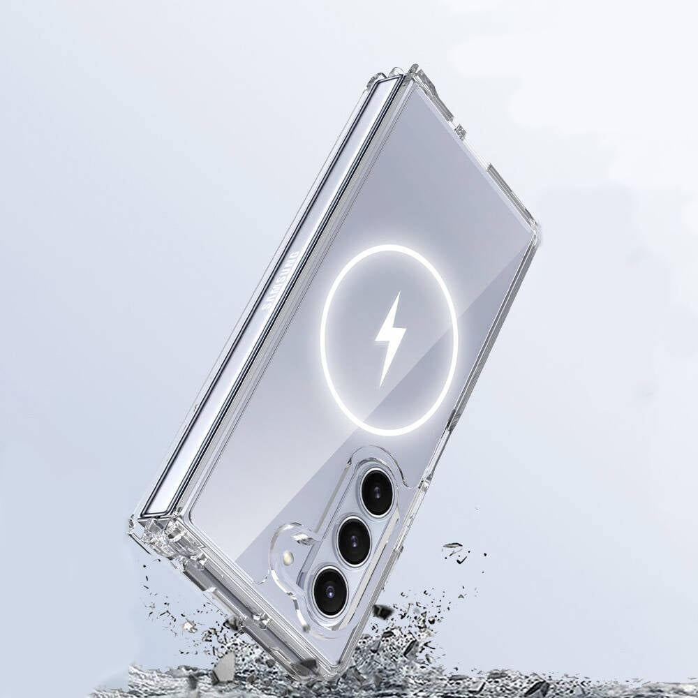 Galaxy Z Fold 6 Case M-safe Charging Transparent Hard PC Zore Embos Cover Transparent