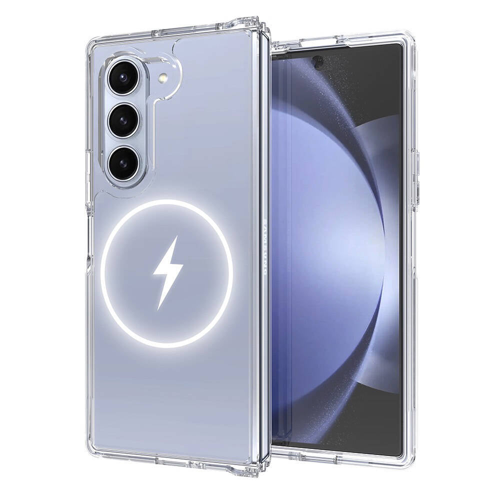 Galaxy Z Fold 6 Case M-safe Charging Transparent Hard PC Zore Embos Cover Transparent