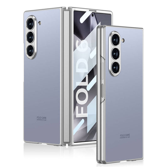 Galaxy Z Fold 6 Case Titanium Metal Design Zore Kıpta Jazz Cover Blue