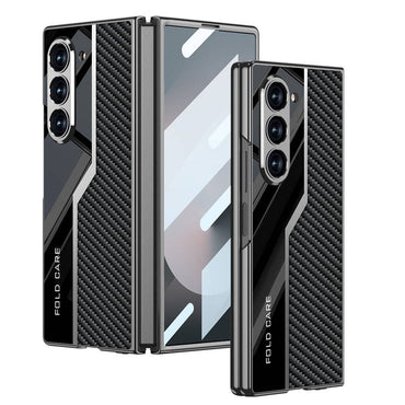 Galaxy Z Fold 6 Case Ultra Thin Camera Protection PC + Carbon Fiber Design Back Surface Zore Kıpta Poligan Cover Black