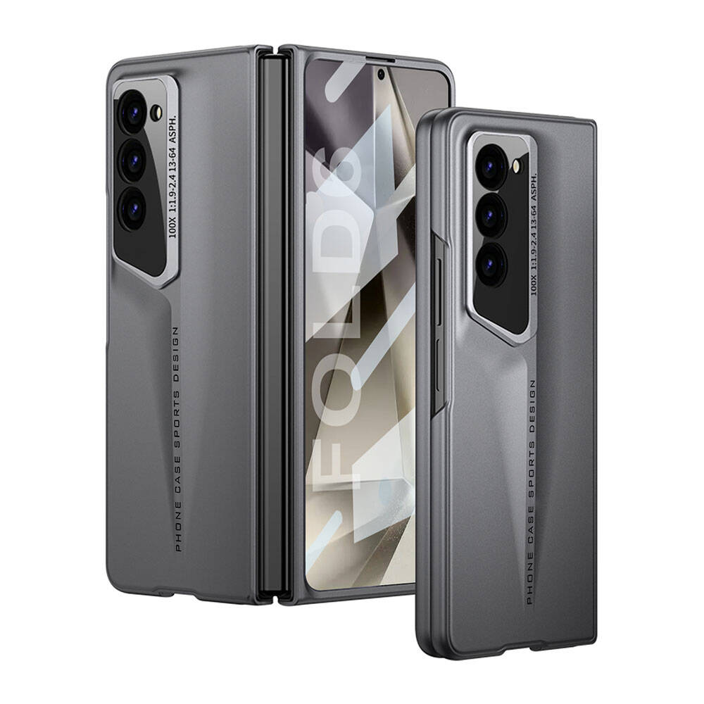 Galaxy Z Fold 6 Case Ultra Thin Camera Protection Hard Rubber Zore Procase Cover Gray 