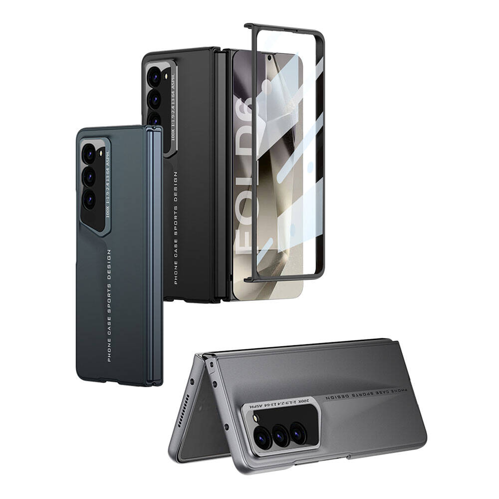 Galaxy Z Fold 6 Case Ultra Thin Camera Protection Hard Rubber Zore Procase Cover Gray 