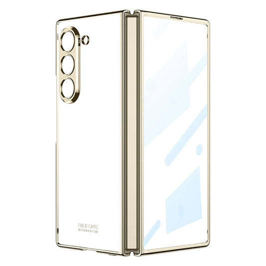 Galaxy Z Fold 6 Case Zore Full Glass Case Cover Gold