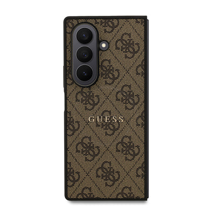 Galaxy Z Fold 7 Kılıf Guess Orjinal Lisanslı M-safe Şarj Özellikli 4G Desen Yazı Logolu Kapak Siyah