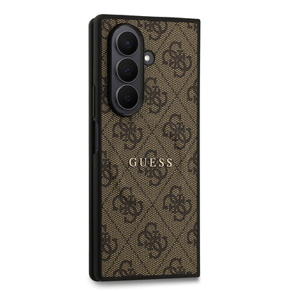 Galaxy Z Fold 7 Kılıf Guess Orjinal Lisanslı M-safe Şarj Özellikli 4G Desen Yazı Logolu Kapak Siyah