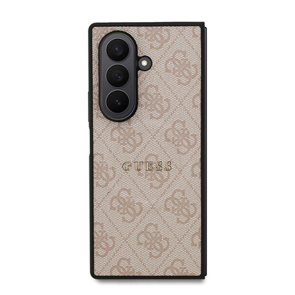 Galaxy Z Fold 7 Kılıf Guess Orjinal Lisanslı M-safe Şarj Özellikli 4G Desen Yazı Logolu Kapak Siyah