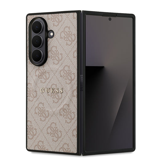 Galaxy Z Fold 7 Kılıf Guess Orjinal Lisanslı M-safe Şarj Özellikli 4G Desen Yazı Logolu Kapak Pembe
