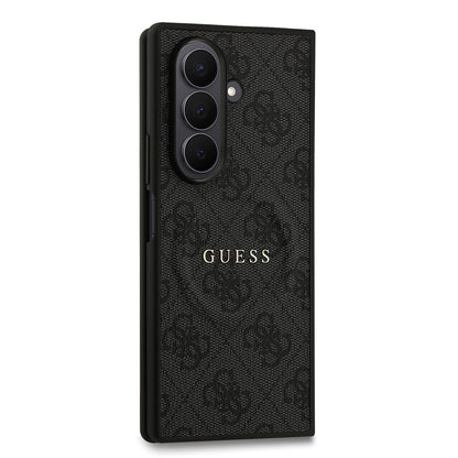 Galaxy Z Fold 7 Kılıf Guess Orjinal Lisanslı M-safe Şarj Özellikli 4G Desen Yazı Logolu Kapak Siyah