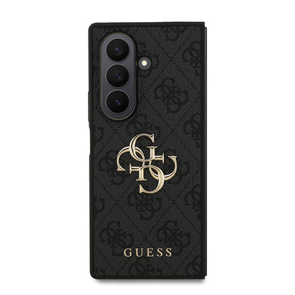 Galaxy Z Fold 7 Kılıf Guess Orjinal Lisanslı PU Deri Büyük Metal Logo Dizaynlı Kapak Pembe