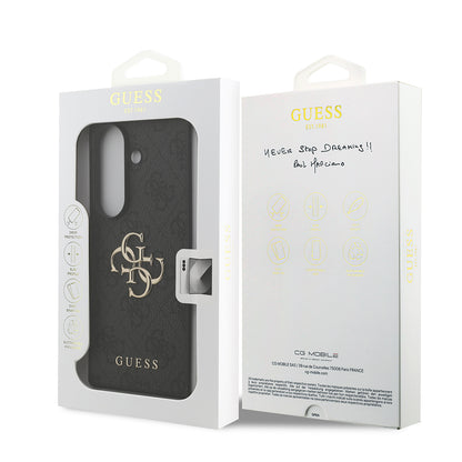 Galaxy Z Fold 7 Kılıf Guess Orjinal Lisanslı PU Deri Büyük Metal Logo Dizaynlı Kapak Pembe
