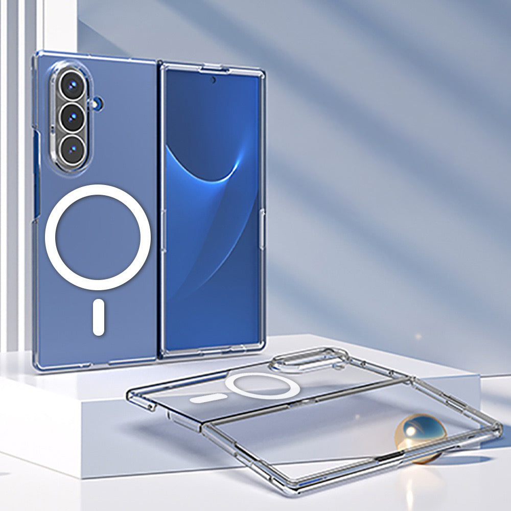 Galaxy Z Fold 7 Case Camera Protection M-safe Hard PC Zore Porto Cover Transparent 