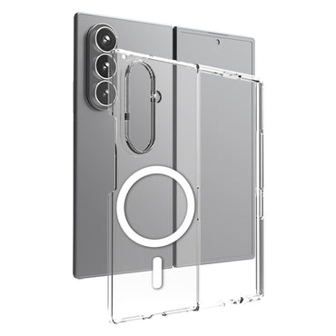 Galaxy Z Fold 7 Case Camera Protection M-safe Hard PC Zore Porto Cover Transparent 