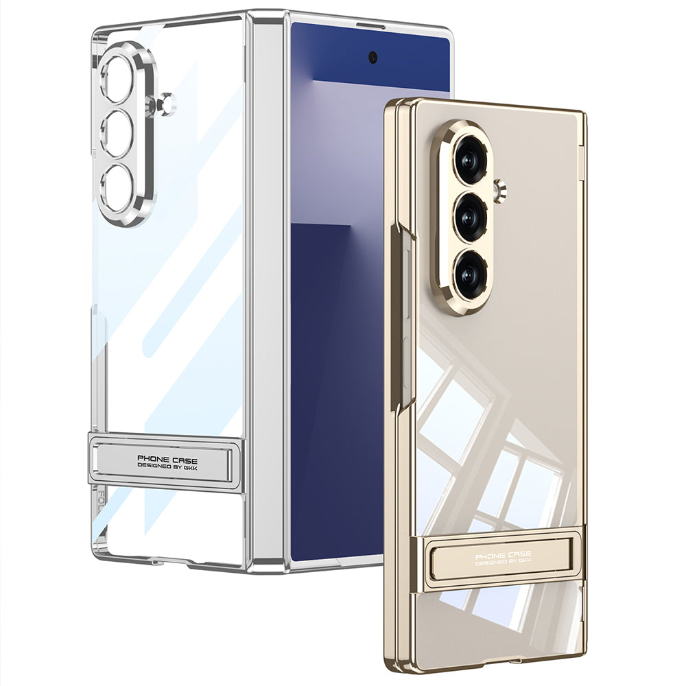 Galaxy Z Fold 7 Case Camera Protection Transparent Design Zore Lego Stand Cover Navy Blue 