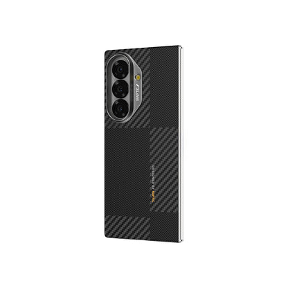 Galaxy Z Fold 7 Kılıf M-safe Şarj Özellikli 600D Metal Kamera Çerçeveli Raptic Aramid Fiber Geotik Serisi Kapak Siyah