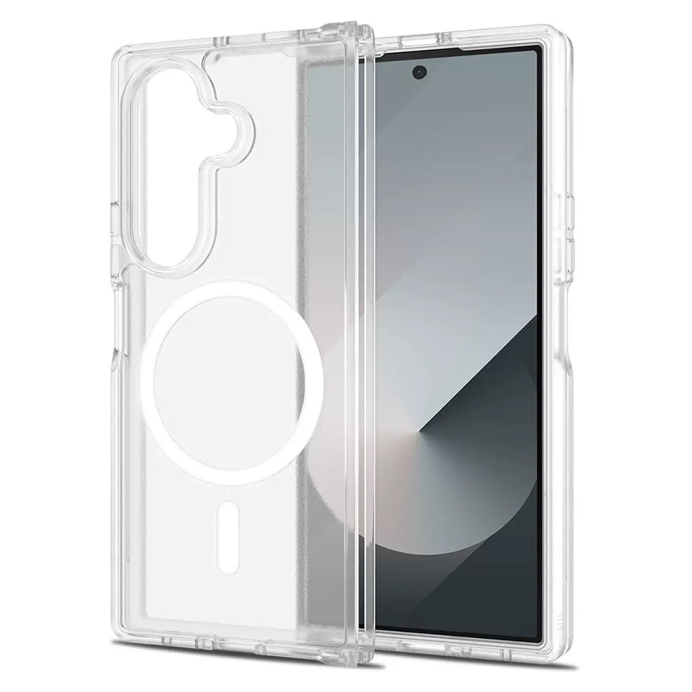 Galaxy Z Fold 7 Case M-safe Charging Transparent Hard PC Zore Embos Cover Transparent