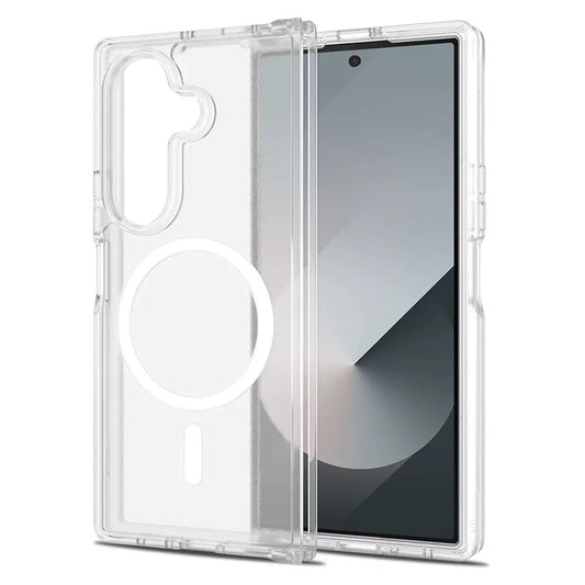 Galaxy Z Fold 7 Case M-safe Charging Transparent Hard PC Zore Embos Cover Transparent