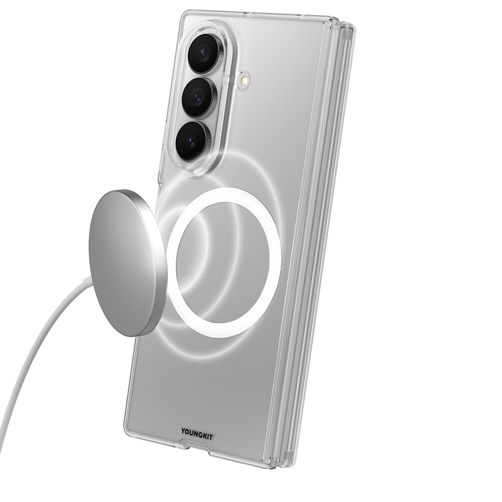 Galaxy Z Fold 7 Kılıf M-safe Şarj Özellikli Youngkit Clear Serisi Kapak