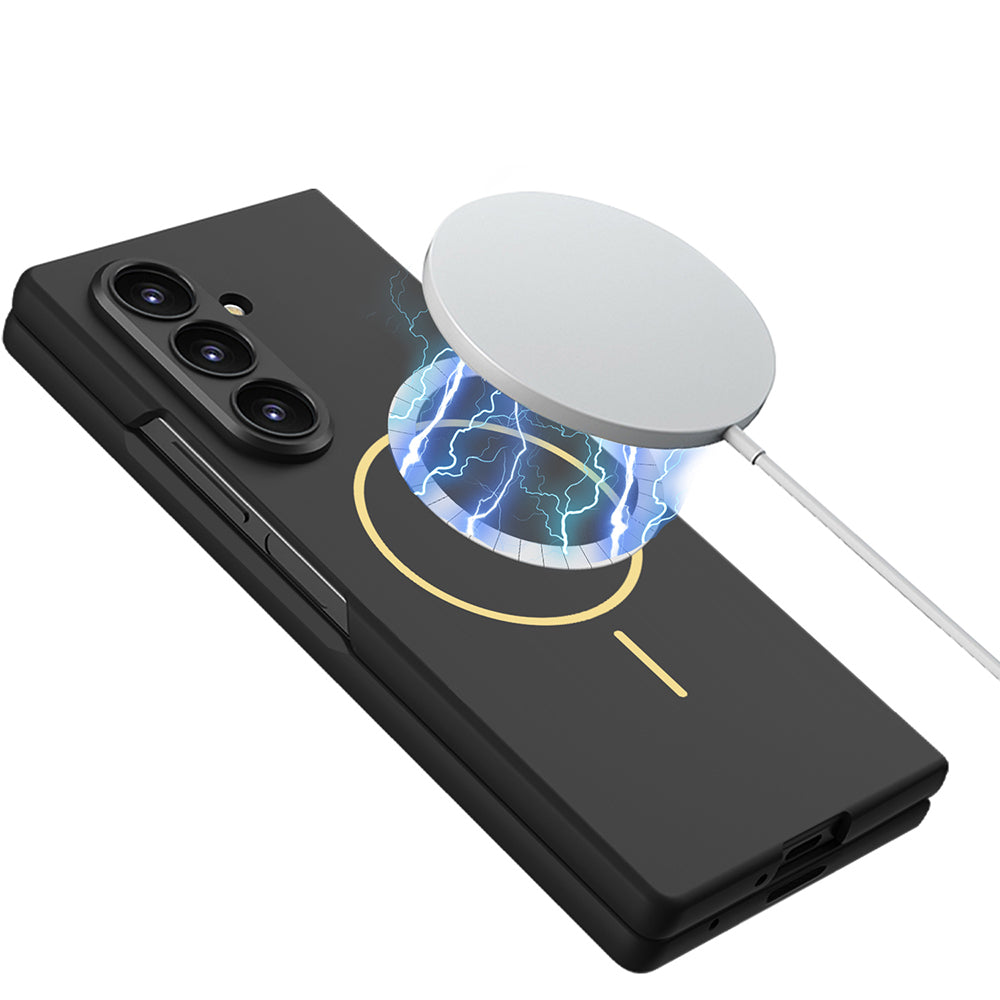 Galaxy Z Fold 7 Case Wireless Charging Zore Kıpta M-safe Cover Titanium