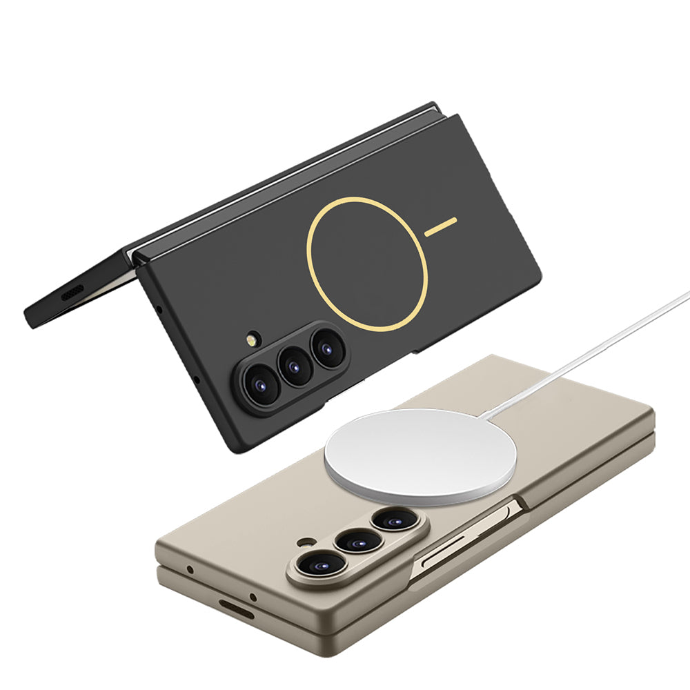 Galaxy Z Fold 7 Case Wireless Charging Zore Kıpta M-safe Cover Silver