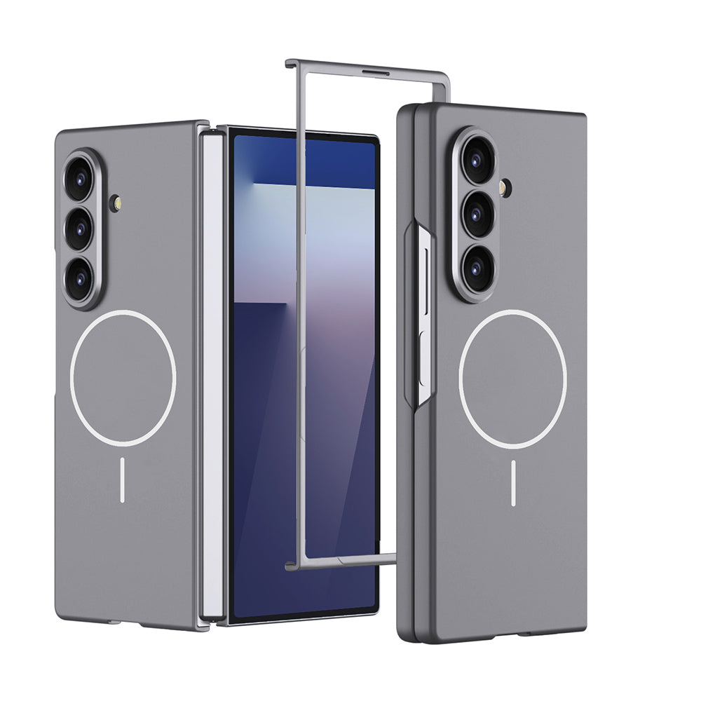 Galaxy Z Fold 7 Case Wireless Charging Zore Kıpta M-safe Cover Gray