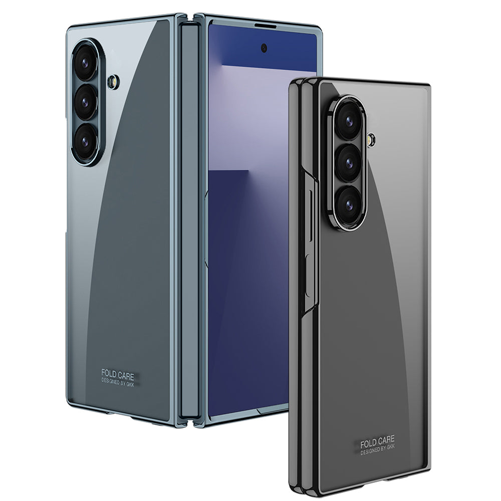 Galaxy Z Fold 7 Case Zore Full Glass Case Cover Silver