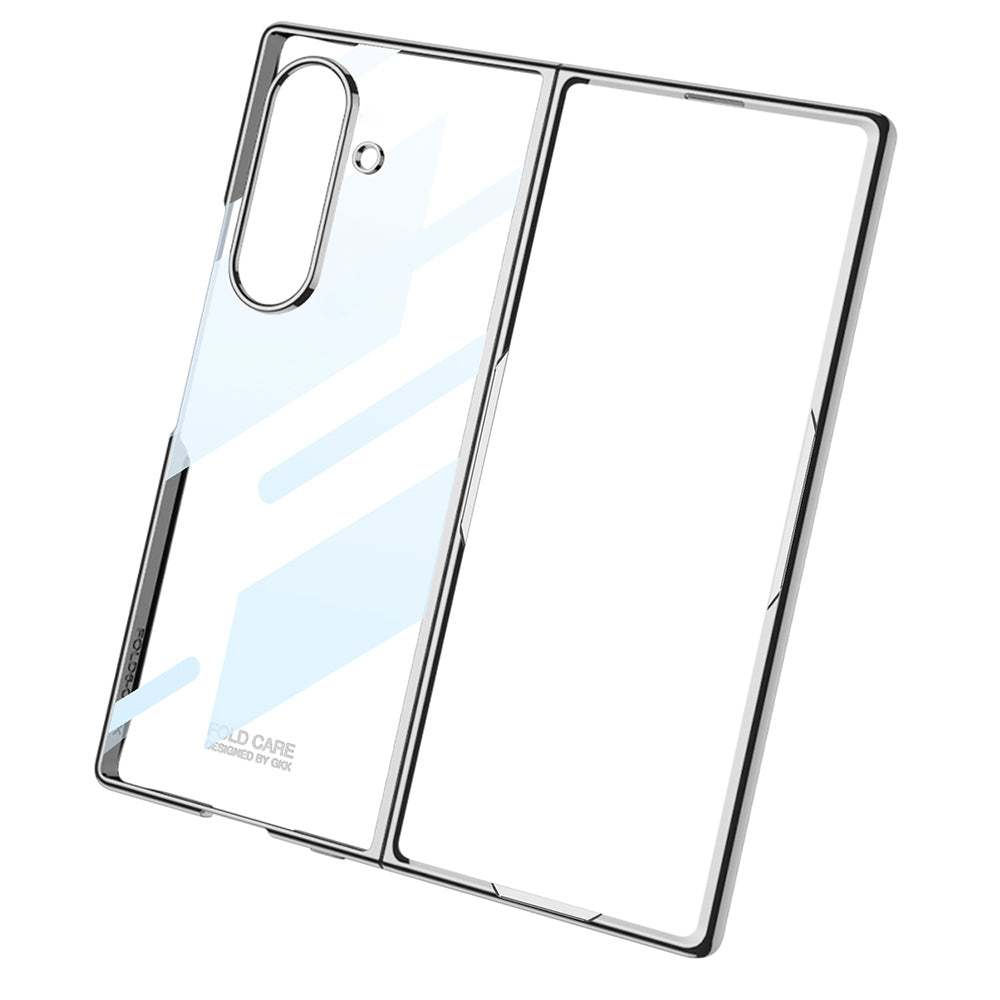 Galaxy Z Fold 7 Case Zore Full Glass Case Cover Silver