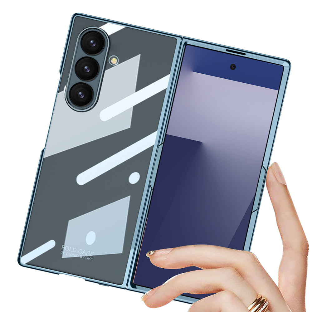 Galaxy Z Fold 7 Case Zore Full Glass Case Cover Silver