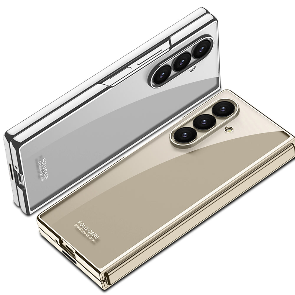 Galaxy Z Fold 7 Case Zore Full Glass Case Cover Silver