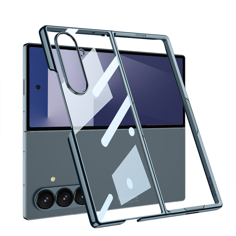 Galaxy Z Fold 7 Case Zore Full Glass Case Cover Gray-Green