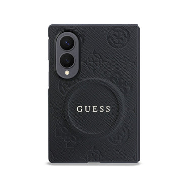 Galaxy Z Fold 8 Kılıf Guess Orjinal Lisanslı M-safe Şarj Özellikli Peony Sıcak Baskılı Klasik Yazı Logolu Saffiano Kapak