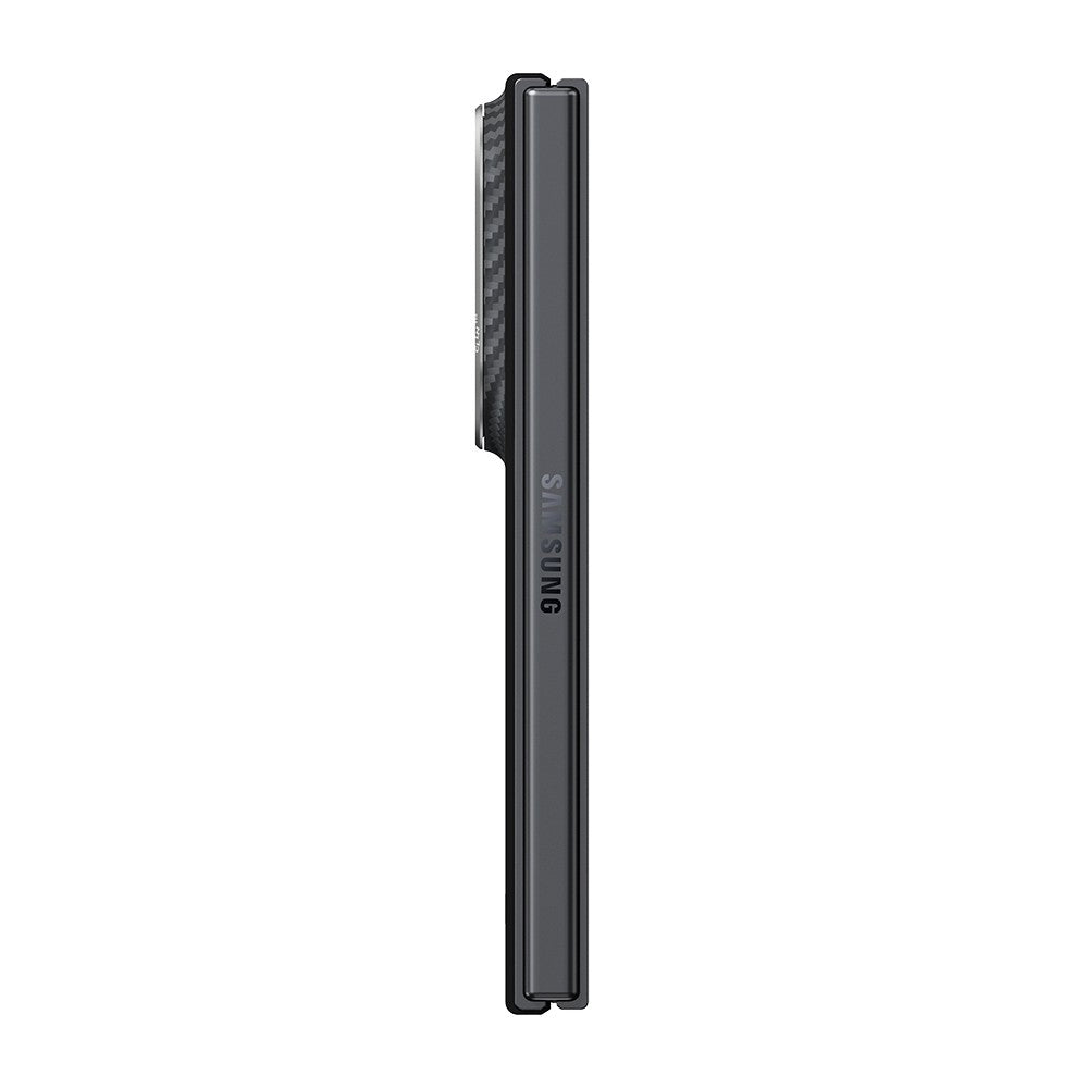 Galaxy Z Fold 8 Kılıf M-safe Şarj Özellikli 600D Aramid Karbon Fiber Pitaka Edge Serisi Black-Grey Twill Kapak