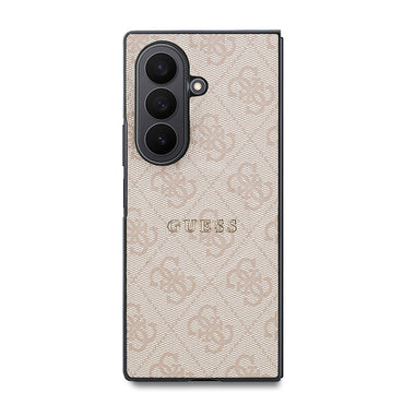 Galaxy Z Fold 8 Ultra Kılıf Guess Orjinal Lisanslı M-safe Şarj Özellikli 4G Desenli Yazı Logolu PU Deri Kapak