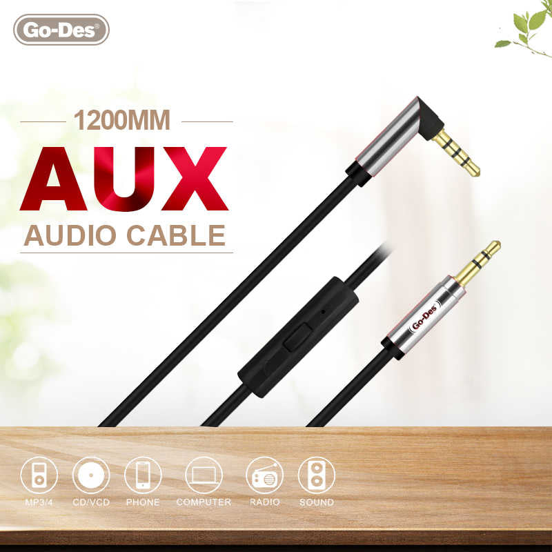 Go Des GAC-207 Aux Audio Cable Gray